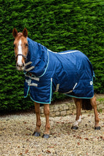 Load image into Gallery viewer, Swish Equestrian 100g Stable Rug With Detachable Neck - Navy/Mint
