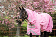 Load image into Gallery viewer, Swiss Equestrian 0g Detachable Neck Turnout Rug - Baby Pink