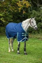 Load image into Gallery viewer, Swiss Equestrian 0g Detachable Neck Turnout Rug - Navy