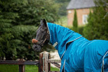 Load image into Gallery viewer, Swiss Equestrian 0g Detachable Neck Turnout Rug - Turquoise