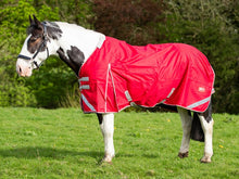 Load image into Gallery viewer, Swish Equestrian WIDE FIT 200G Detachable Neck Turnout Rug - Red