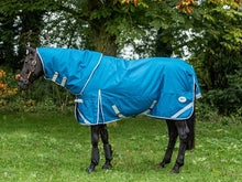 Load image into Gallery viewer, Swiss Equestrian 0g Detachable Neck Turnout Rug - Turquoise
