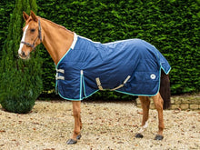 Load image into Gallery viewer, Swish Equestrian 100g Stable Rug With Detachable Neck - Navy/Mint
