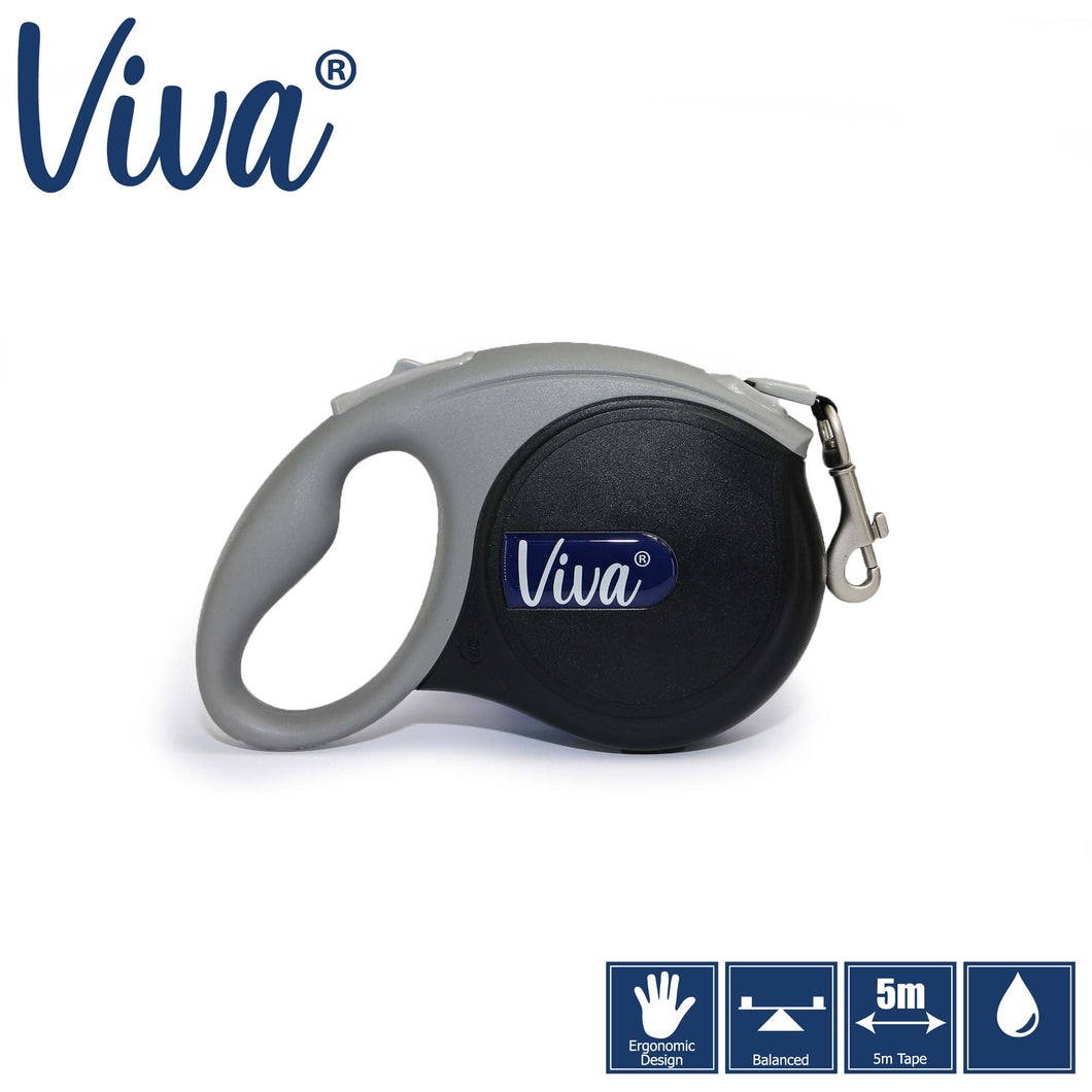Ancol Viva Retractable Lead Black (Small, Medium, Large)
