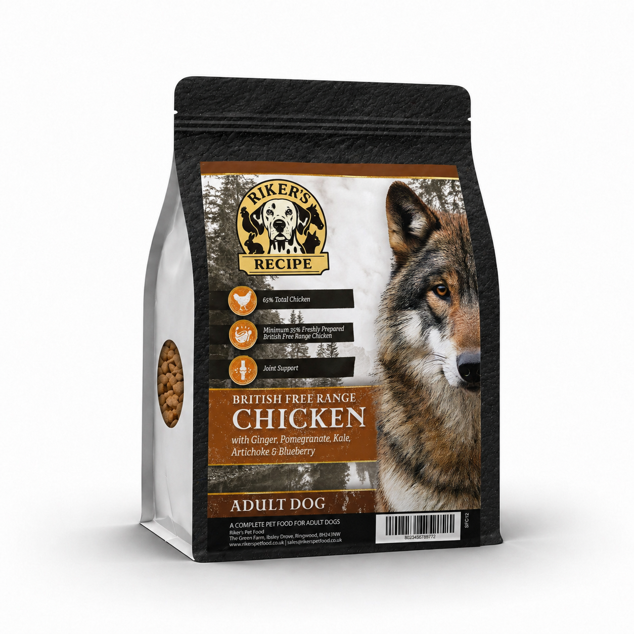 Riker’s Recipe Superfood 65 British Free Range Chicken dry dog food