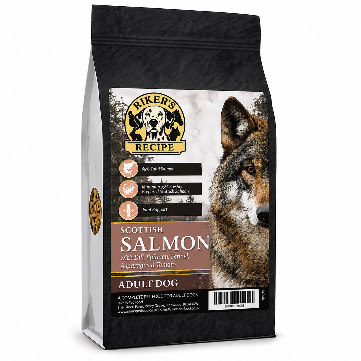 Riker’s Recipe Superfood 65 Scottish Salmon grain-free dry dog food