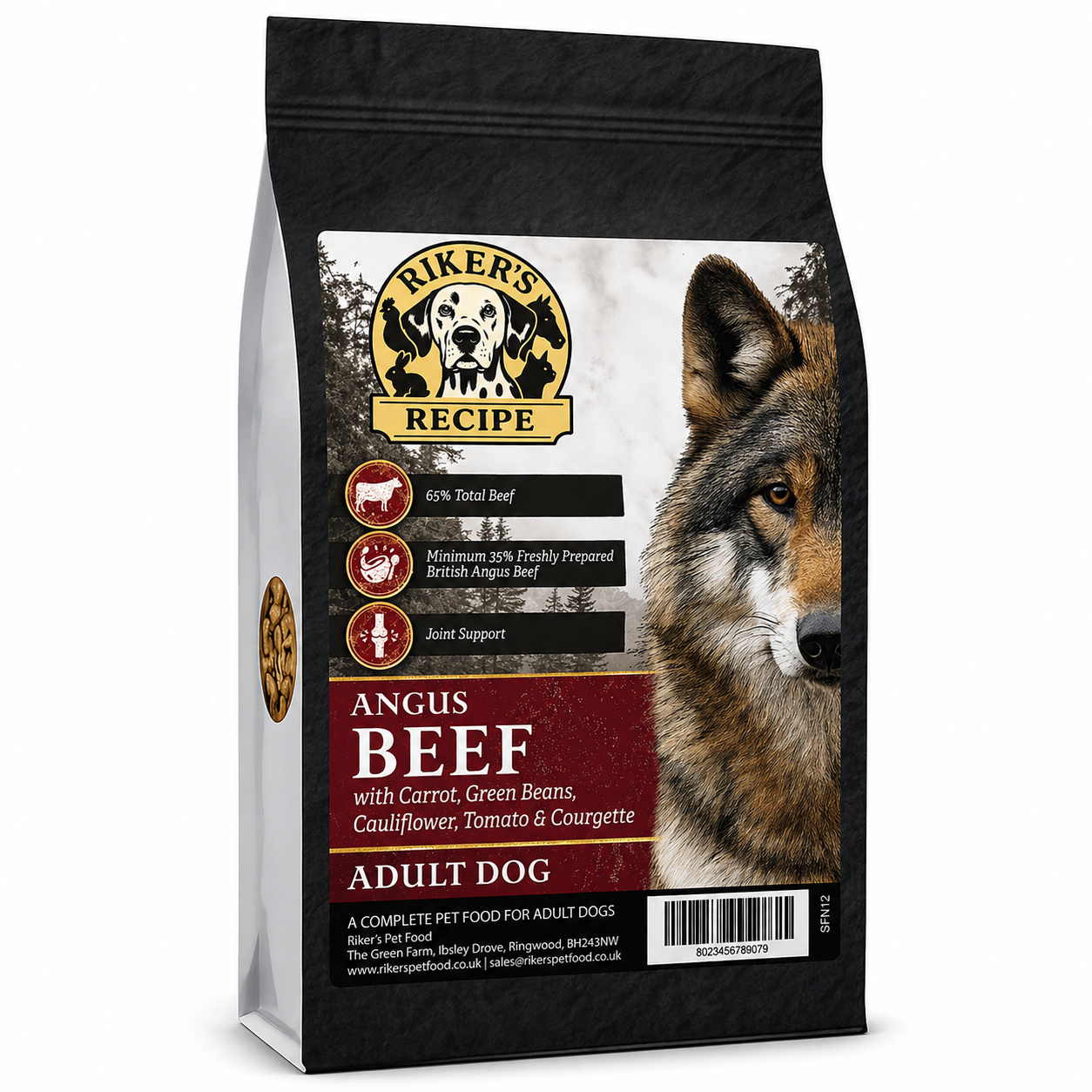 Riker’s Recipe Superfood 65 Angus Beef grain-free dry dog food