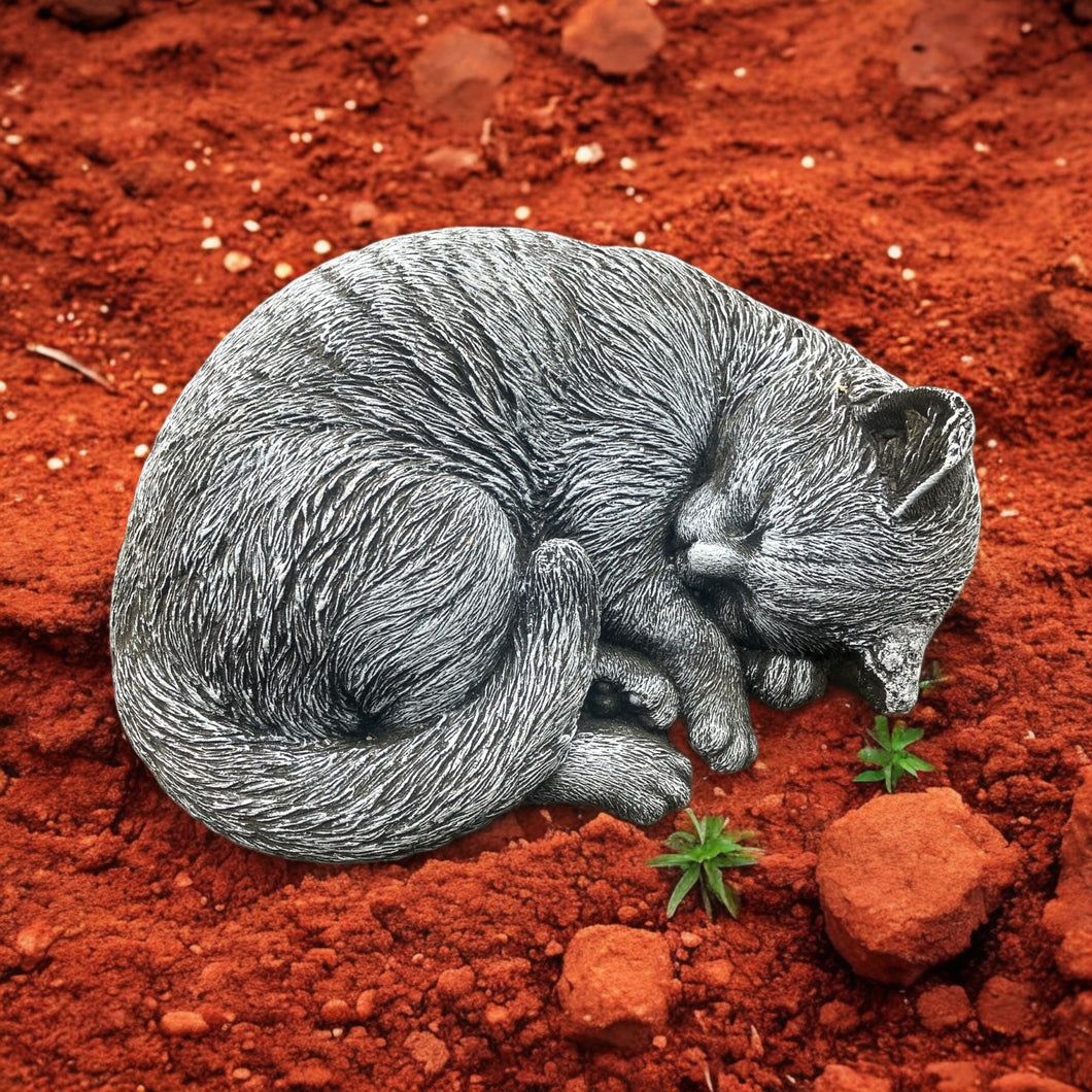 Concrete Cat Sleeping Statue £10