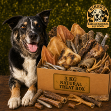 Load image into Gallery viewer, Riker’s 3kg Natural Dog Treat Box – Mixed Natural Chews
