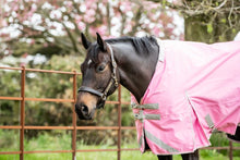Load image into Gallery viewer, Swiss Equestrian 0g Detachable Neck Turnout Rug - Baby Pink
