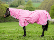 Load image into Gallery viewer, Swiss Equestrian 0g Detachable Neck Turnout Rug - Baby Pink
