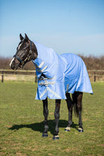 Load image into Gallery viewer, Swiss Equestrian 0g Detachable Neck Turnout Rug - Cornflower
