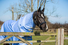 Load image into Gallery viewer, Swiss Equestrian 0g Detachable Neck Turnout Rug - Cornflower
