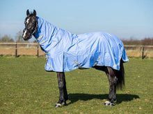 Load image into Gallery viewer, Swish Equestrian 100g Detachable Neck Turnout Rug - Cornflower
