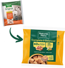 Load image into Gallery viewer, Natures Menu 60/40 Chicken With Salmon Nuggets 1kg
