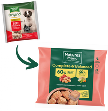 Load image into Gallery viewer, Natures Menu 60/40 Beef &amp; Chicken Nuggets 1kg
