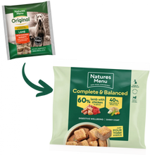 Load image into Gallery viewer, Natures Menu 60/40 Lamb &amp; Chicken Nuggets with Chicken 1kg

