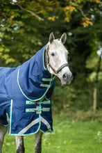 Load image into Gallery viewer, Swiss Equestrian 0g Detachable Neck Turnout Rug - Navy
