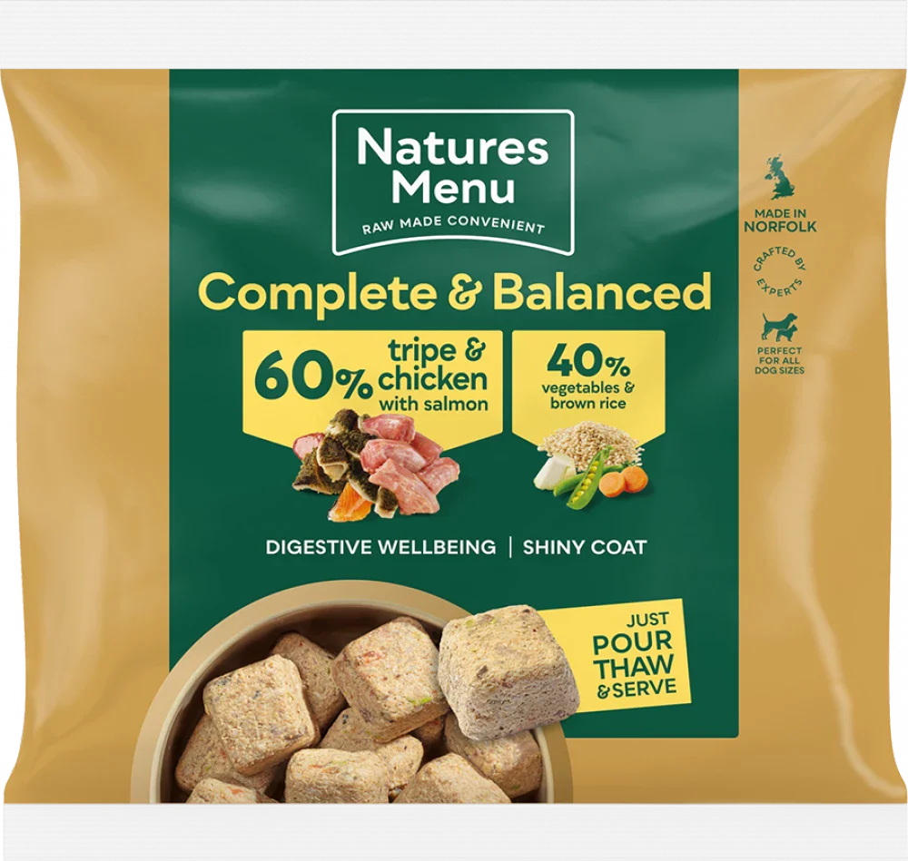 Natures Menu 60/40 Chicken & Tripe & Salmon Nuggets 1kg