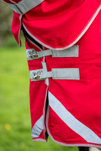 Load image into Gallery viewer, Swish Equestrian WIDE FIT 200G Detachable Neck Turnout Rug - Red
