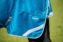 Load image into Gallery viewer, Swiss Equestrian 0g Detachable Neck Turnout Rug - Turquoise
