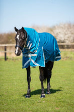 Load image into Gallery viewer, Swiss Equestrian 0g Detachable Neck Turnout Rug - Turquoise
