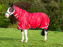 Load image into Gallery viewer, Swish Equestrian WIDE FIT 200G Detachable Neck Turnout Rug - Red
